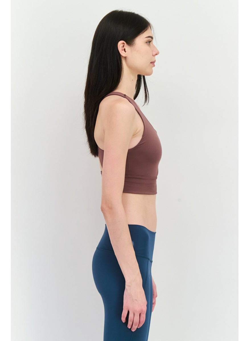 PUMA Women Brand Logo Padded Sports Bra, Dusty Plum  - Image 2