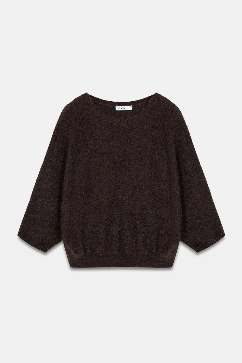 Dilvin Coffee Brown DILVIN Women's Wool Blend Sweater for Women | Best Price UAE