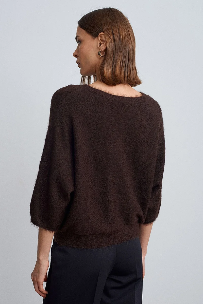 Dilvin Coffee Brown DILVIN Women's Wool Blend Sweater for Women | Best Price UAE