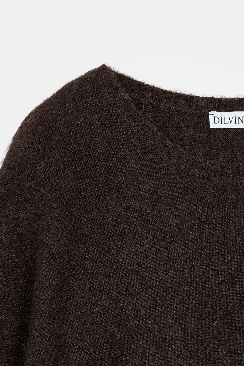 Dilvin Coffee Brown DILVIN Women's Wool Blend Sweater for Women | Best Price UAE