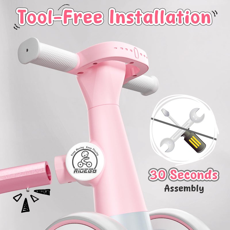 Ridego Colorful Lighting Baby Balance Bike for 1 Year Old Girls Gifts,Toddler Toys for 12-24 Month with Music,4 Silence Wheels Baby Walker,Toddler First Bike for 12-24 Month Birthday Toys Gifts - Image 5