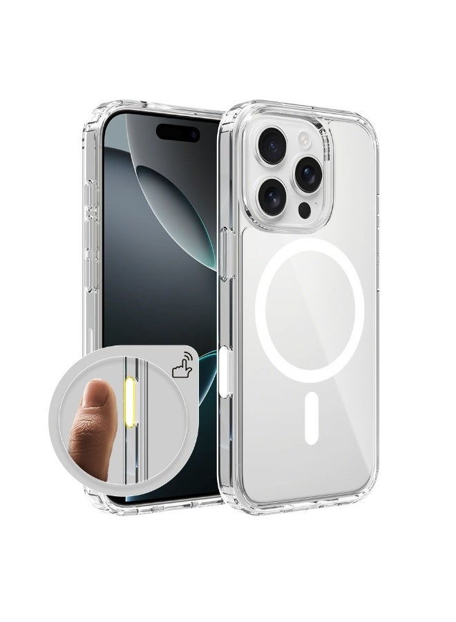 NIBEMINENT The Photo Button Is Transparent Protection Case With Magsafe For iPhone 15 Pro, Clear - Image 1