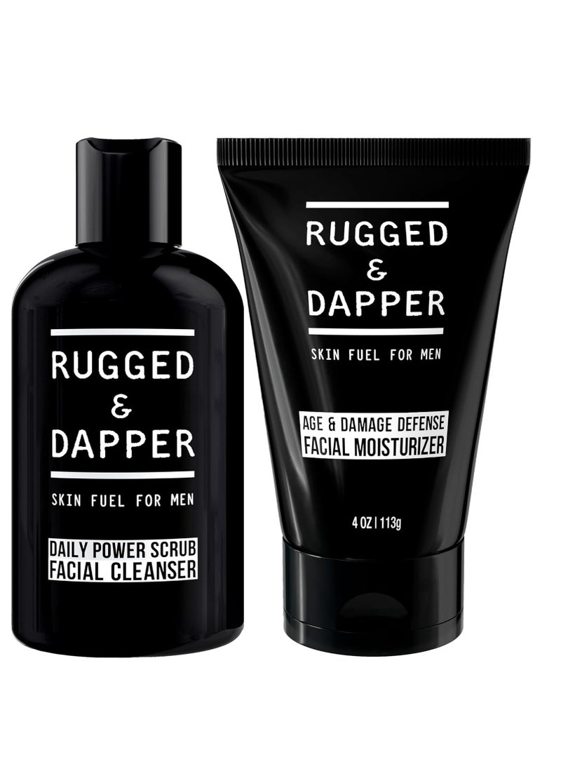 RUGGED & DAPPER RUGGED & DAPPER - Daily Power Scrub Facial Cleanser and Age Defense Face Moisturizer Bundle  - Image 1