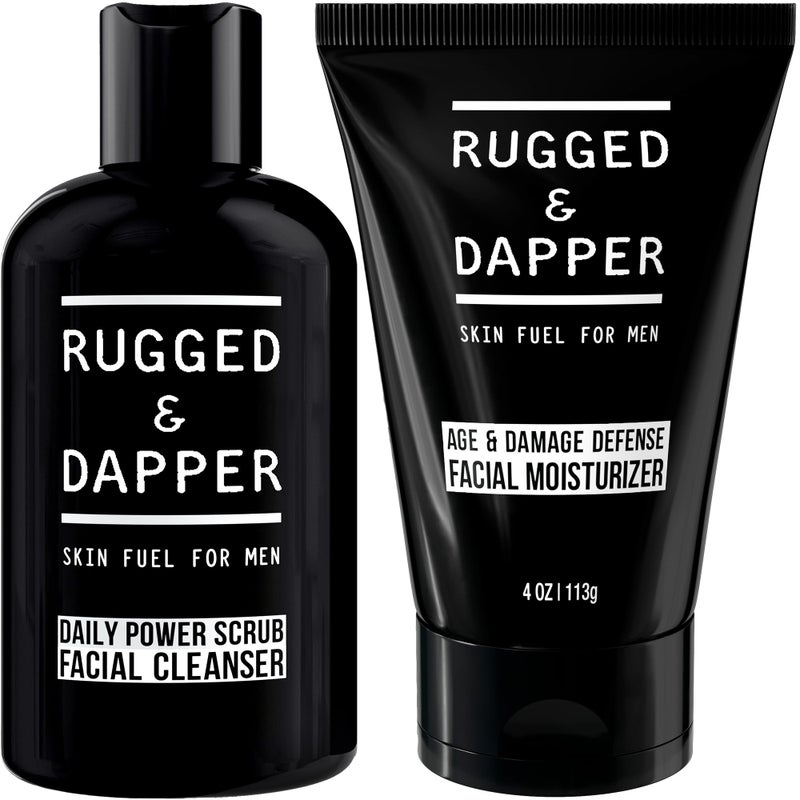 RUGGED & DAPPER - Daily Power Scrub Facial Cleanser and Age Defense Face Moisturizer Bundle - Image 1