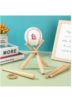 Excefore Baseball Stand, Baseball Holders for Balls Display Wooden Baseball Bat Display Stand Holder Display Baseball Centerpieces for Tables for Kids and Sports Lover  - Image 2