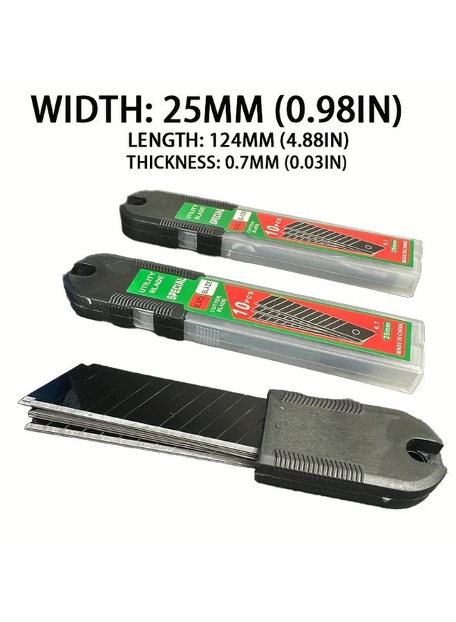 10 Pcs Heavy Duty 25mm Retractable Craft Blades For DIY And Carpentry - Image 2