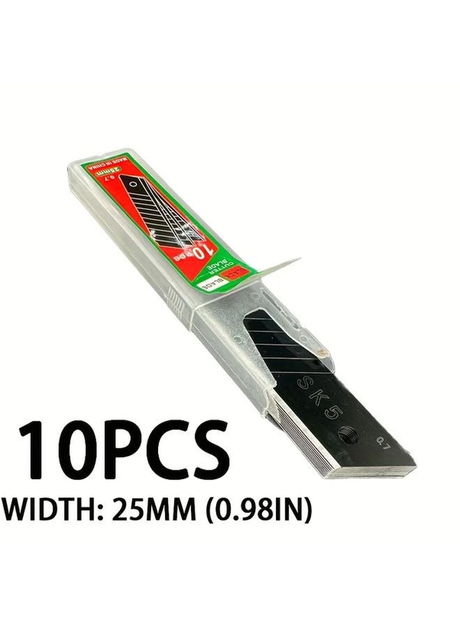 10 Pcs Heavy Duty 25mm Retractable Craft Blades For DIY And Carpentry - Image 1