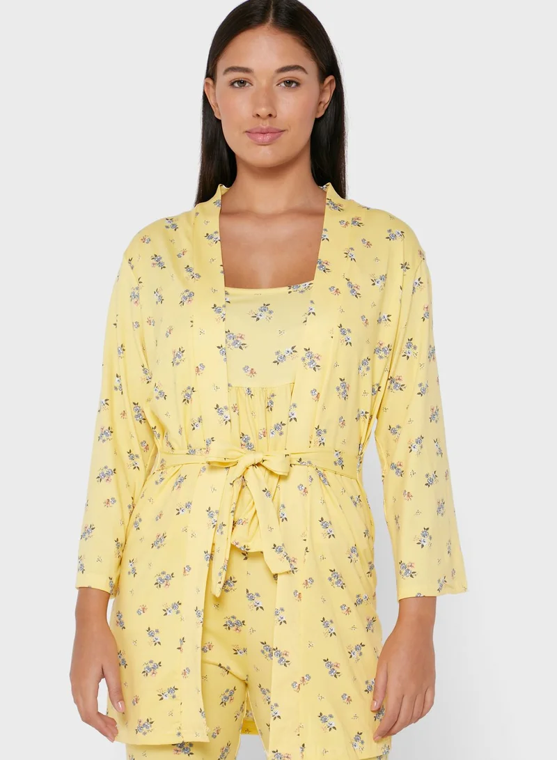 Ginger 3 Pieces Printed Pyjama Set