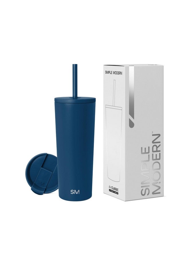 Simple Modern Simple Modern Insulated Tumbler with Lid and Straw | Iced Coffee Cup Reusable Stainless Steel Water Bottle Travel Mug | Gifts for Women Men Her Him | Classic Collection | 24oz | Slumberland - Image 1
