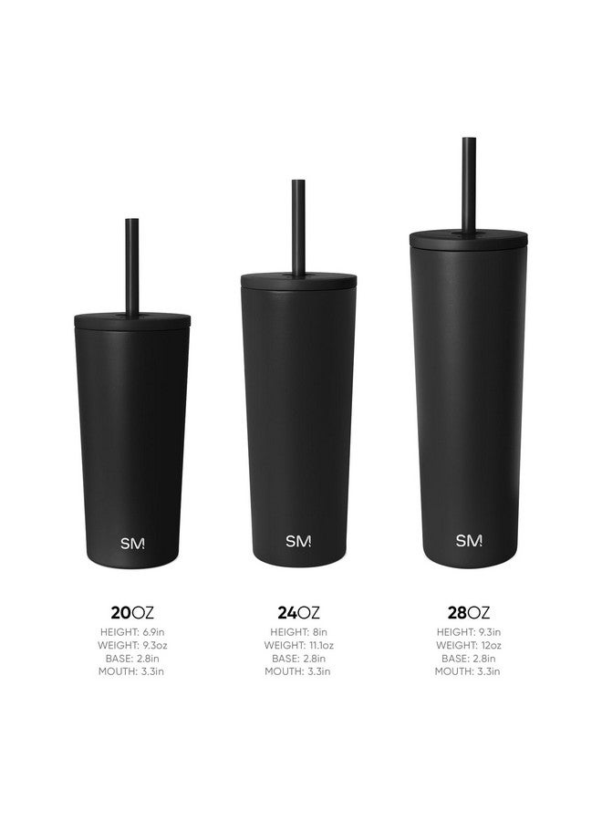 Simple Modern Simple Modern Insulated Tumbler with Lid and Straw | Iced Coffee Cup Reusable Stainless Steel Water Bottle Travel Mug | Gifts for Women Men Her Him | Classic Collection | 24oz | Slumberland - Image 5