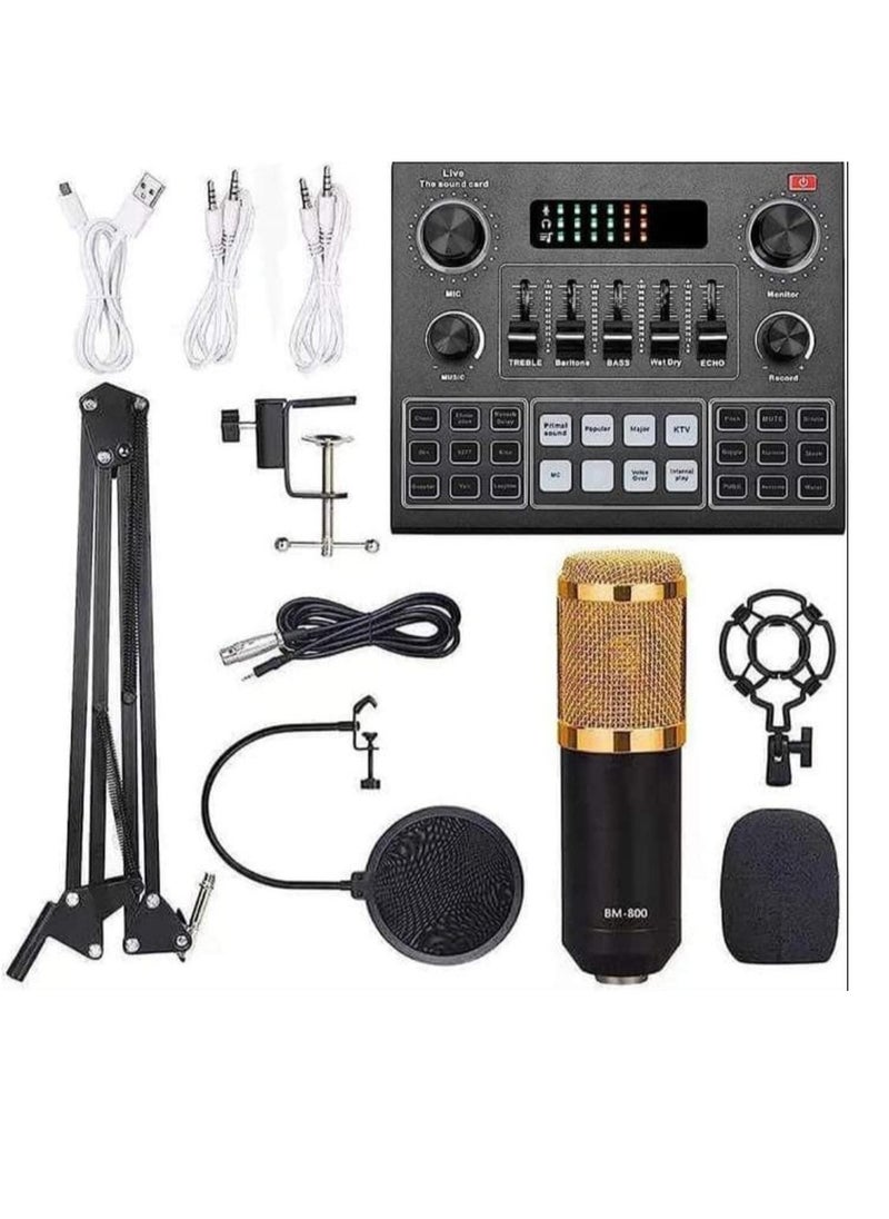 Generic V9 Audio USB Webcast Live Sound Card Black  - Image 1