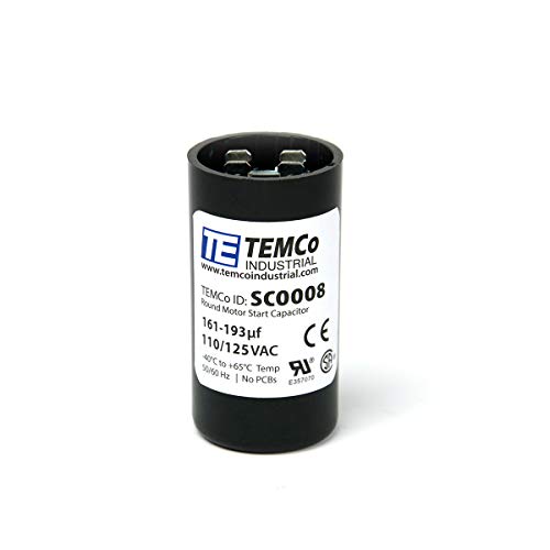 TEMCo Industrial TEMCo 161-193 uF MFD CD60 Start Capacitor 110-125V AC Round | 50/60 Hz Motor Start Capacitor for HVAC, Compressor, Pump - Image 2