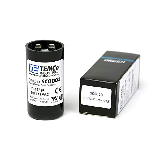 TEMCo Industrial TEMCo 161-193 uF MFD CD60 Start Capacitor 110-125V AC Round | 50/60 Hz Motor Start Capacitor for HVAC, Compressor, Pump - Image 5