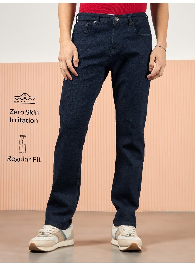Beyoung cotton lycra Dark Navy Blue Regular Fit Jeans for men - Image 5