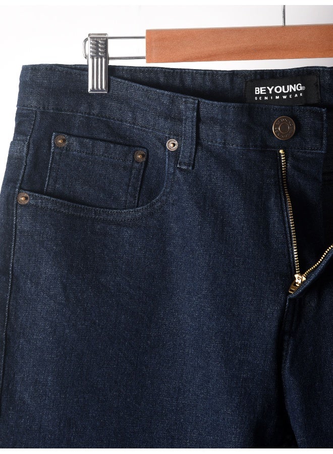 Beyoung cotton lycra Dark Navy Blue Regular Fit Jeans for men - Image 4