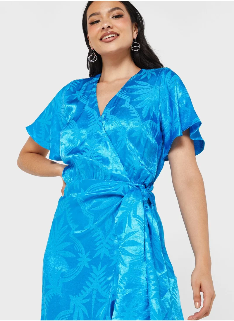 Never fully Dressed Wrap Neck Ruffle Dress