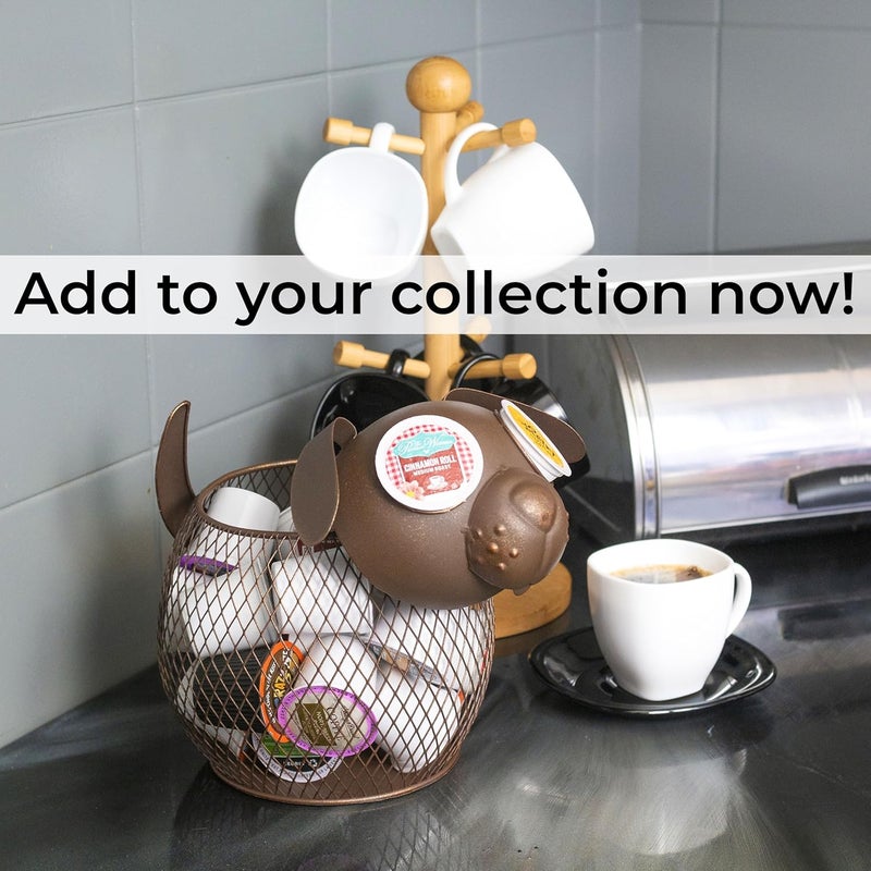 Made Easy Kit Coffee Pod Basket Organizer Practical Decoration - Compatible with Keurig K-Cup Pods & Capsules - Home Cafe Bar Decor Useful Kitchen Countertop Freestanding (Dog Vintage) - Image 2