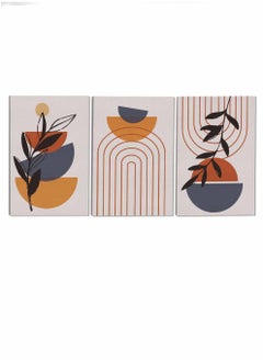 LOWHA Set Of 3 Framed Canvas Wall Arts Stretched Over Wooden Frame Boho Leaves Abstract Paintings For Home Living Room Office Decor  - Image 4