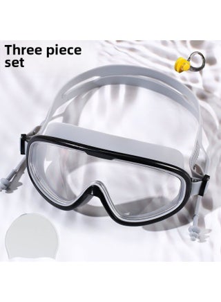 Children's Swimming Goggles Waterproof Anti-fog HD Men's And Women's Big Frame Adult Swimming Glasses Professional Training Diving Cap Suit-Color:Adult Version: White Swimming Cap + Gray Swimming Goggles + Nose Clip - pzsku/Z7E1B2F0CBFC35F19BFA3Z/45/1747573341/bc92ae90-7863-4013-ac57-2dbe5dddace9
