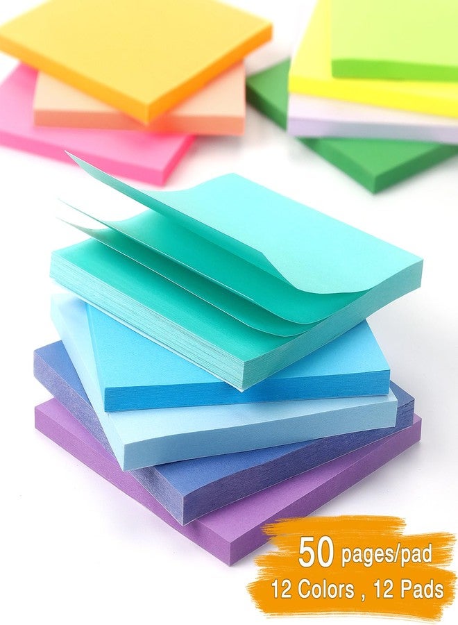 OSBOO 12 Pack Fluorescent Color Sticky Notes 3x3 Inch, Sticky Self-Adhesive Notepads, 50 Sheets/Pad, 12 Bright Colors for Office, School, and Home Organization - Image 5