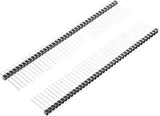 uxcell uxcell 30Pcs 2.54mm Pitch 40-Pin 16mm Length Single Row Straight Connector Pin Header Strip for Prototype Shield  - Image 1