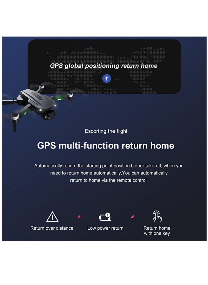 سي جيه آر سي - طائرة بدون طيار RG101 GPS مع كاميرا 4K ومحورين مثبتين وكاميرا عالية الدقة مضادة للاهتزاز وفيديو مباشر FPV ومحرك بدون فرشاة وطائرة رباعية المراوح RC وعودة تلقائية - Image 1