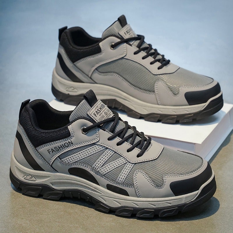 Men's Summer Hiking Shoes Breathable Mesh Outdoor Sports Shoes Non-Slip Wear-Resistant Lightweight Work Trekking Sneakers