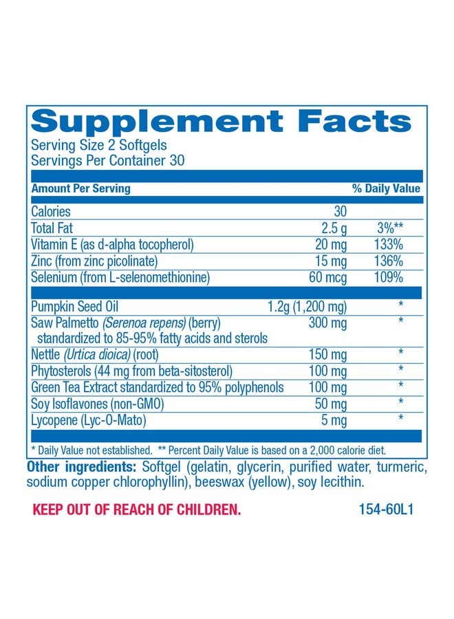 Anabolic Laboratories Mens Prostate Health Supplements - 60 Softgels with 1,200 mg Pumpkin Seed Oil and 300 mg Saw Palmetto Prostate Supplement - Prostana Health Support - Image 2