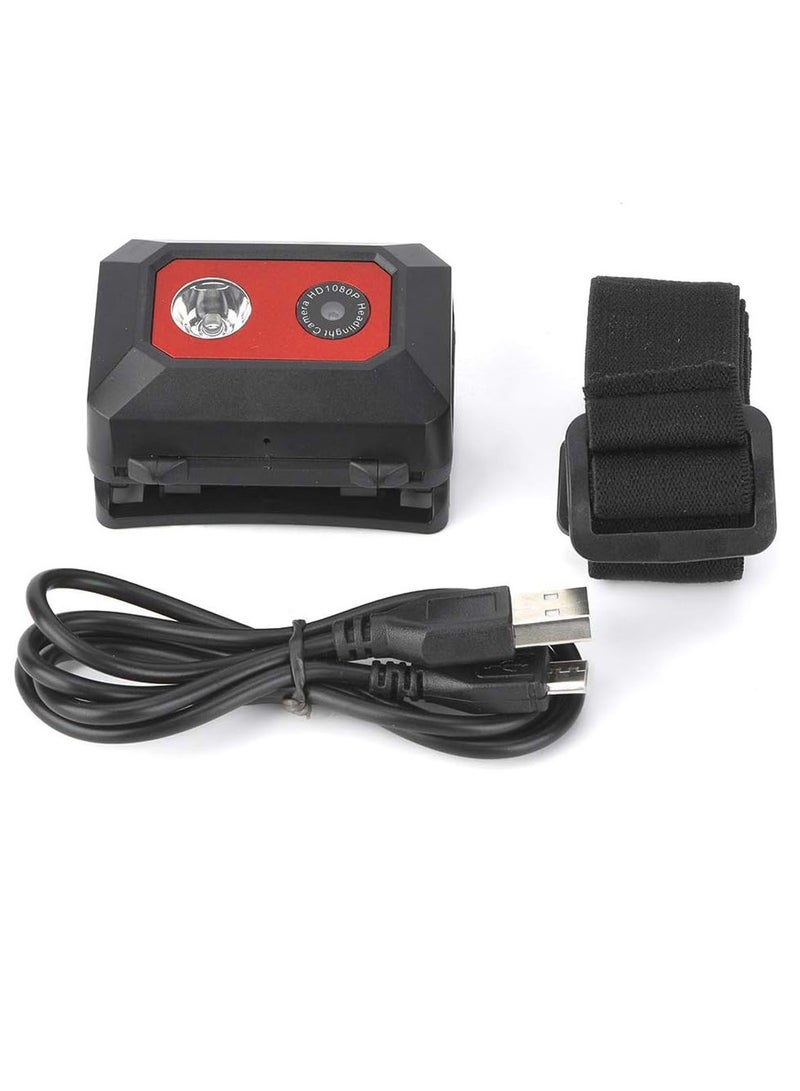 Head Mounted Sports Camera, Lightweight And Durable Night Vision Outdoor Camera, High Definition Traveling Camcorder With Headlamp For Outdoor Sports, (Black) - Image 1