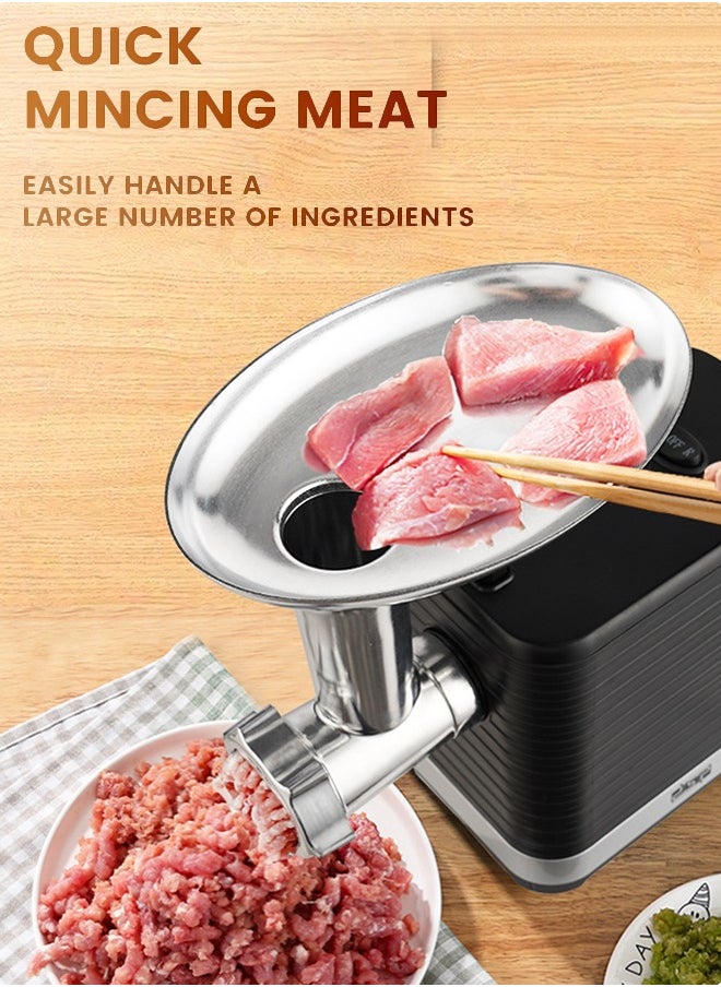 DSP - Electric Meat Grinder,800W Heavy Duty Meat Mincer with 3 Grinding Plates, Sausage & Kubbe Accessory, Reverse Function,for Home Kitchen Use,KM5051 Black/Silver - Image 1