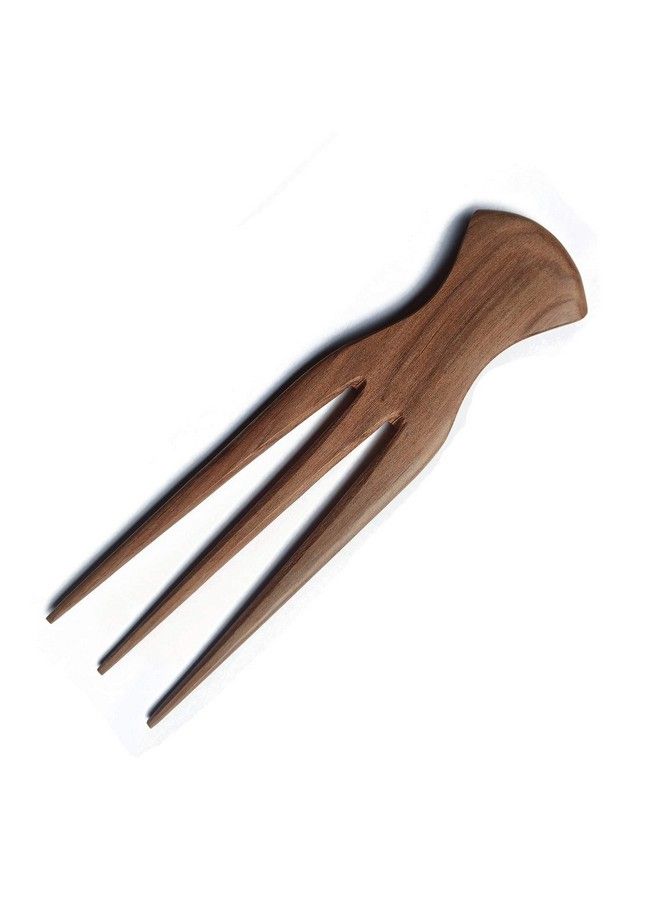 Plai Na Comb For African Hair |Parting Comb For Braiding Wooden Afro Pick Comb Three Tooth Cornrows Stylist - Image 5