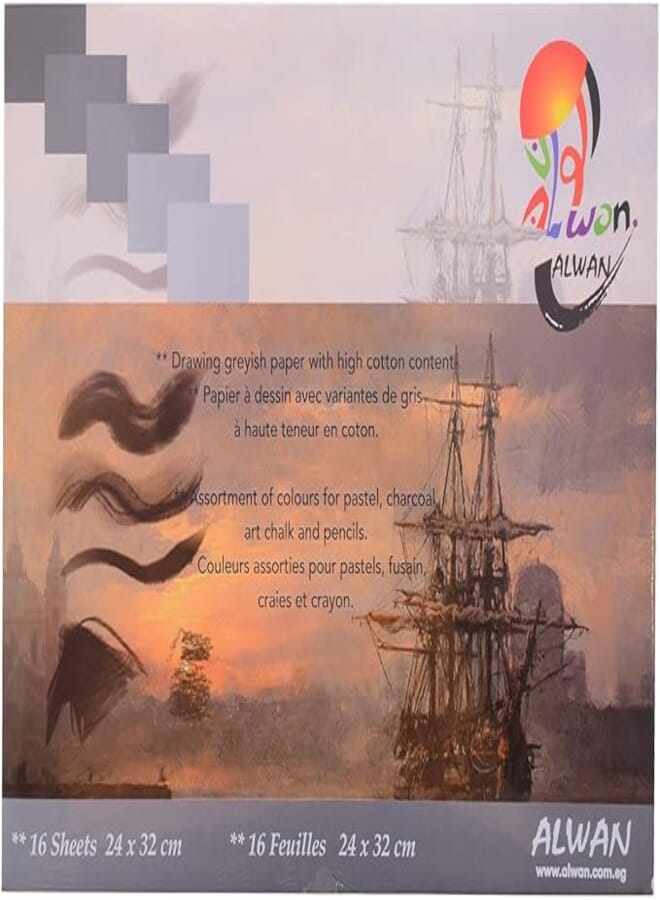 Alwan Drawing Fine Paper Sketch, 24x32Cm, 16 Sheets - Multicolor Als-99-Sketch-Book-16-Multicolor