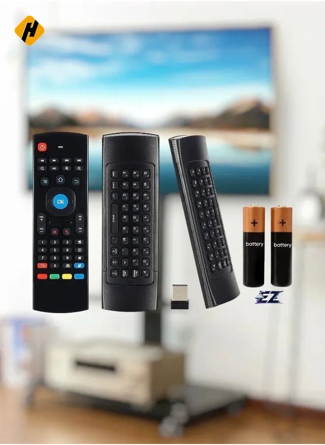 HuHa - 2.4G Mini Wireless Air Mouse Multifunctional Remote Control IR Air Mouse for Android Smart TV 3 Gyro 3 Sensor G-Box HTPC Mini PS3/4 Xbox 360 with USB with battery - Image 1