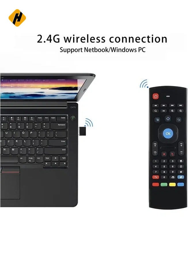 HuHa - 2.4G Mini Wireless Air Mouse Multifunctional Remote Control IR Air Mouse for Android Smart TV 3 Gyro 3 Sensor G-Box HTPC Mini PS3/4 Xbox 360 with USB with battery - Image 1