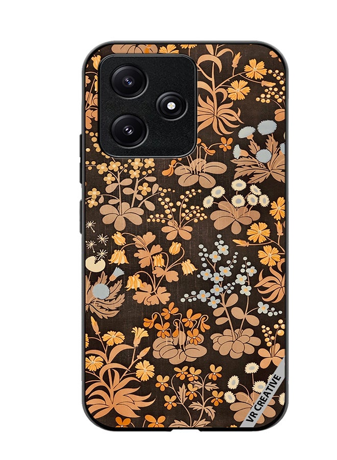 VR CREATIVE Protective Case Cover For Xiaomi Poco M6 Pro 5G Brownie Flower Design Multicolour - Image 1