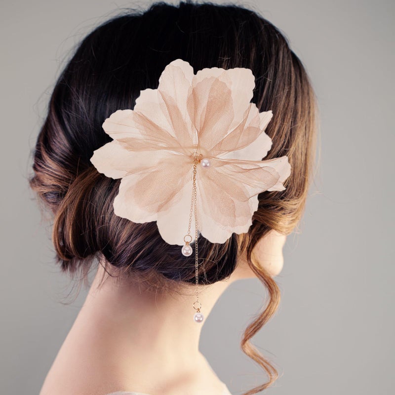 Pearl Floral U Shaped Hair Pins With Tassel For Women Wedding Bridesmaids - Image 5