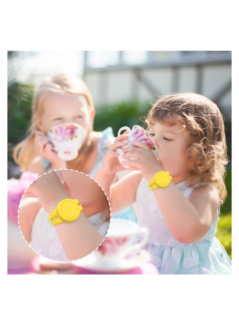 كابتن تيك 4 Pack Airtag Bracelet for Kids Waterproof Silicone Wristband Full Case Cover for Apple Airtag Holder Toddler Hidden Band Accessories for Child Strap - Image 4