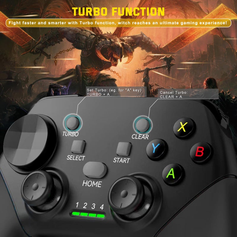 Joso جهاز تحكم ألعاب موبايل لاسلكي جوسو لجهاز آيفون، أندرويد، آيباد، تابلت، كمبيوتر شخصي، جهاز تحكم هاتف مع مشبك هاتف يدعم الألعاب السحابية، كود موبايل، جينشين إمباكت، جهاز تحكم عن بُعد للاعبين - Image 5