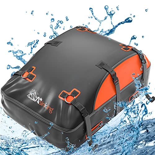 Asinking Car Rooftop Cargo Carrier Bag 100 Waterproof NonRip 20 Cubic Feet Car Roof Bag for All Vehicles withWithout Rack Includes NonSlip Mat Luggage Lock 4 Door Hooks Storage Bag