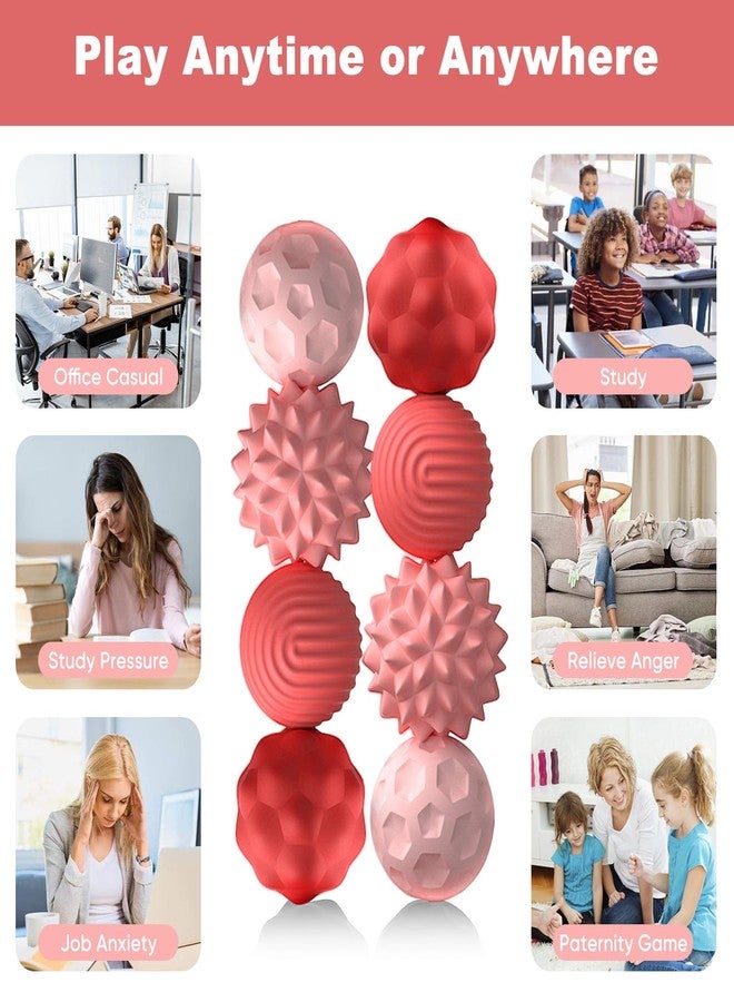 LACEVINE Valentines Gifts for Him Silicone Magnetic Balls Fidget Toys for Adults & Teens, 4PCS Stress Relief Sensory Toys for Autism ADHD Anxiety Fun Textures Gadgets Office Desk Toy for Kids Adults（4 Pink） - Image 4