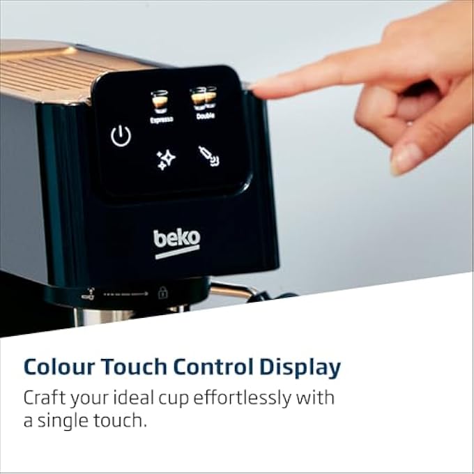 Beko Digital Espresso 15 Bar Pressure 11L Capacity 1628 Watt Power Lcd Screen Cup Warmer Stainless Steel Ground Bean Storage Milk Frother Ceg5302B  Black - Image 2