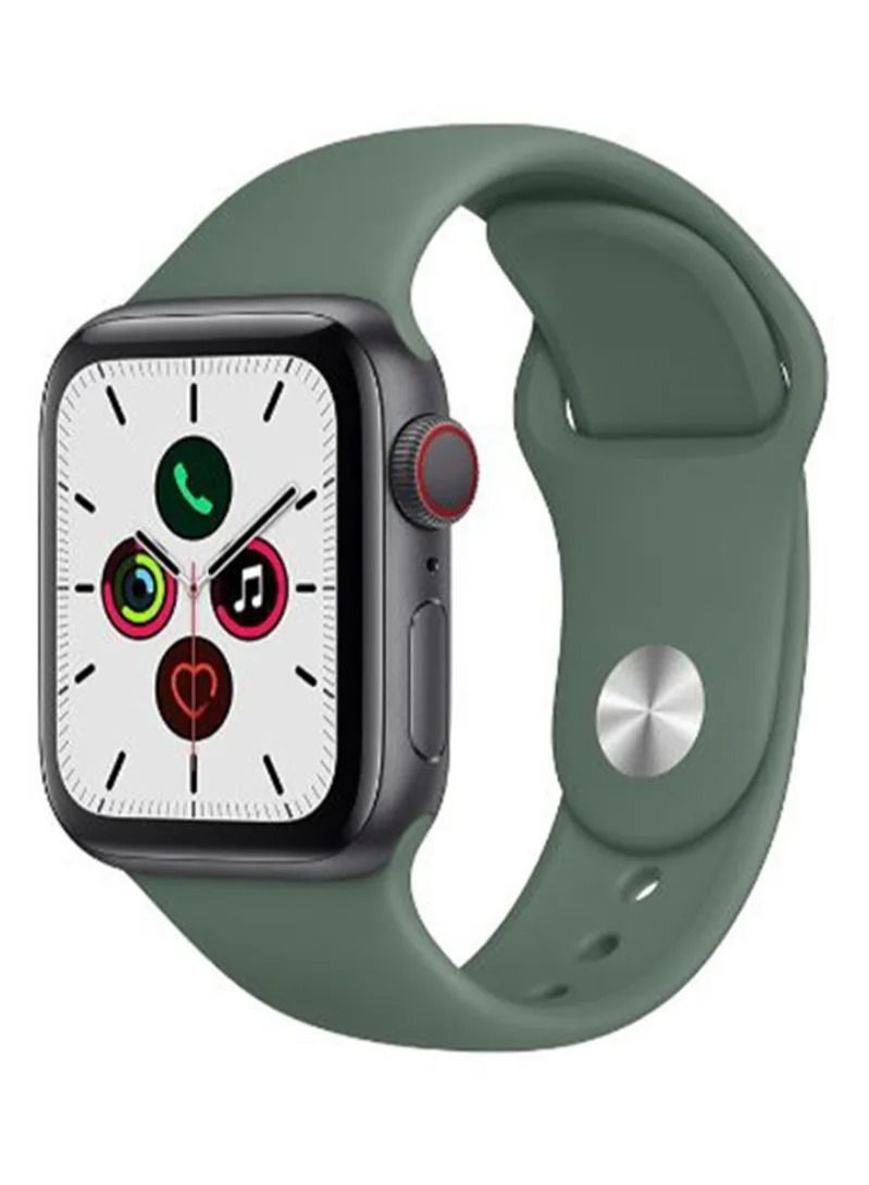 Apple Watch Band , Silicone Apple Watch Strap for Apple Watch Series 7 / 6 / SE / 5 /42 / 44 / 45 mm Green - Image 1