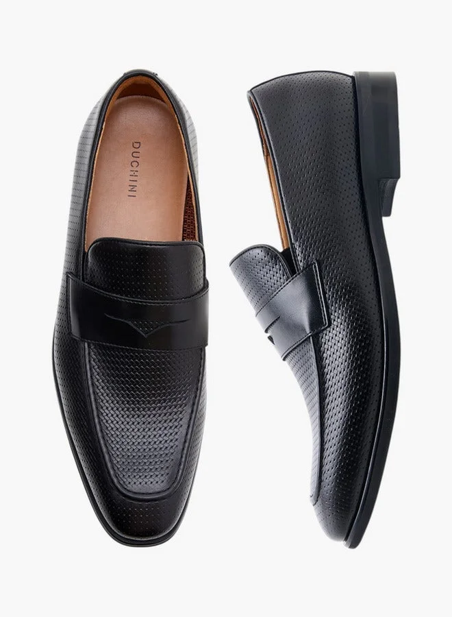 DUCHINI Men's Textured Slip-On Loafers