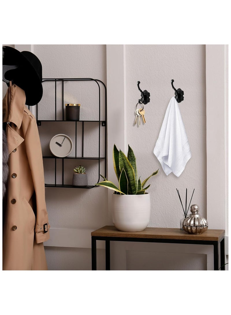 NANAO 4 Pcs Vintage Black Coat Hooks Heavy Duty Wall Mount Hooks for Hanging Clothes, Towels, Hats, Purses, Keys, Curtains – Rustic Antique Style Durable Metal Hooks for Bathroom, Bedroom, Entryway - Image 2