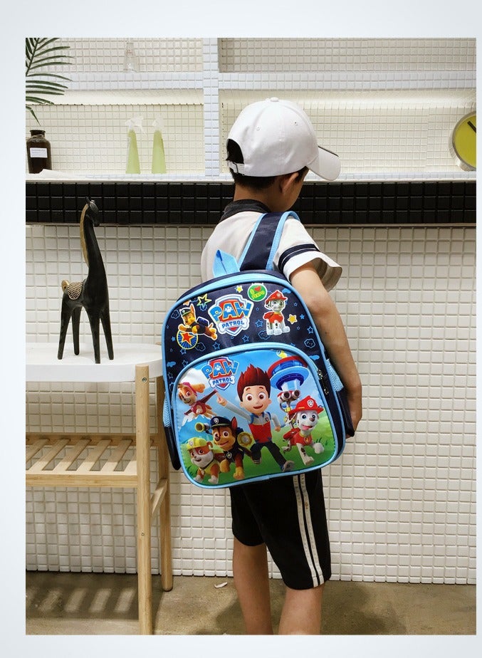 Y&D Paw Patrol Kids Childrens Backpack School Rucksack Travel Bag Boys Girls With Side Mesh Pocket Girls（Dark Blue）  - Image 2