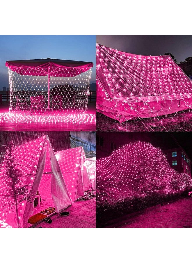 Litehom أضواء خيوط شبكة LED من لايت هوم، 6.6 قدم × 6.6 قدم، 144 LED، وضع ثابت فقط، زينة ديوالي مع أضواء ديوالي لتزيين المنزل! أضواء ديوالي LED، أضواء LED لتزيين المنزل (شبكة وردية-2x2) - Image 4