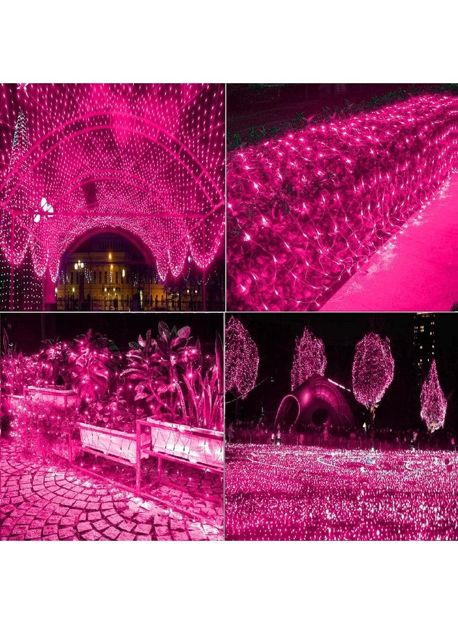 Litehom أضواء خيوط شبكة LED من لايت هوم، 6.6 قدم × 6.6 قدم، 144 LED، وضع ثابت فقط، زينة ديوالي مع أضواء ديوالي لتزيين المنزل! أضواء ديوالي LED، أضواء LED لتزيين المنزل (شبكة وردية-2x2) - Image 5