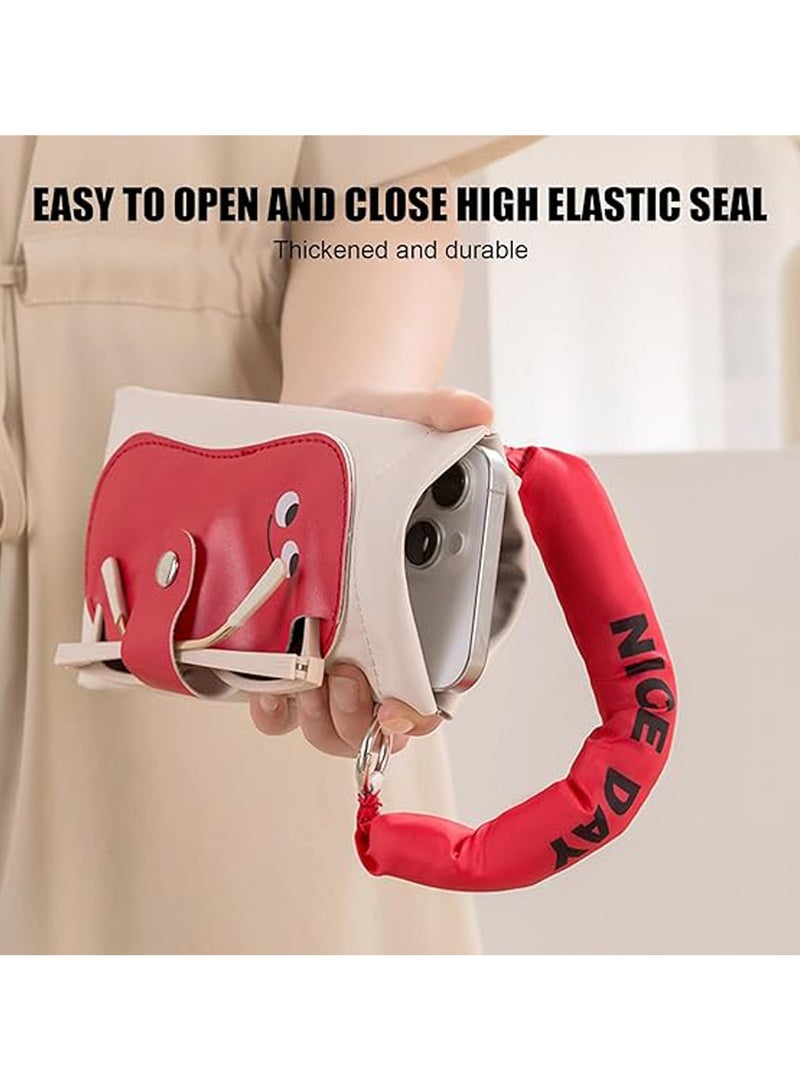 CMGTYYD. 2Pcs كيس النظارات الشمسية ، الهاتف الجلدي PU كيس ، صناديق النظارات المحمولة ، حقيبة تخزين قوية وأنيقة ، قوس الهاتف الذكي 2 في 1 ، مثالي للسفر ، المكتب ، الاستخدام اليومي ، 7.87x4.33 بوصة - Image 3