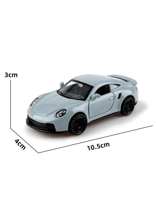 [bag] 1:43 Alloy Car Car Model Boy Children's Toy Car Doll Machine Ornaments Gift Wholesale-Color:1:43 Porsche 911 Gray (bubble Bag)  - Image 1