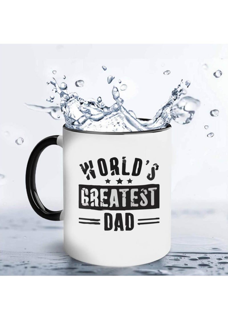 كوب قهوة لعيد الأب - هدايا عيد ميلاد الأب من ابنته - هدايا للأب - كوب قهوة من السيراميك الأسود للأب - هدايا للأب - هدايا تقدير للأب - هدية للأب - Image 4